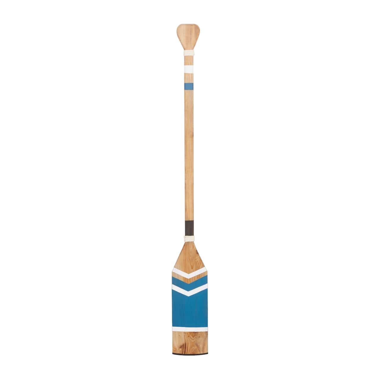 Coastal Brown White and Blue Wood Oar Wall Art, 58" x 7" x 2"